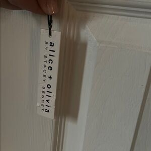 Alice + Olivia satin ivory pants